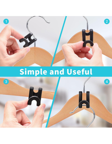 100 Ganchos Conectores para Perchas CLRBEATTY, Negro, ABS