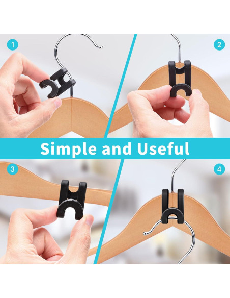 100 Ganchos Conectores para Perchas CLRBEATTY, Negro, ABS