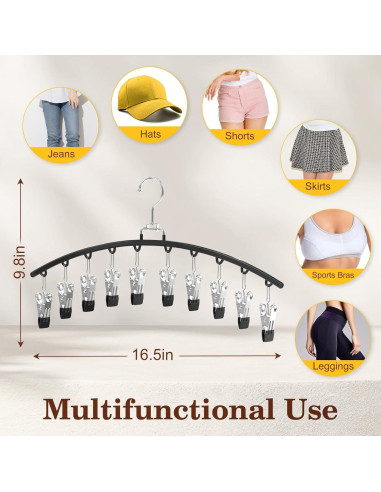 Organizador de Leggings Ginyoyo 2 Pack Metal Negro 20 Clips