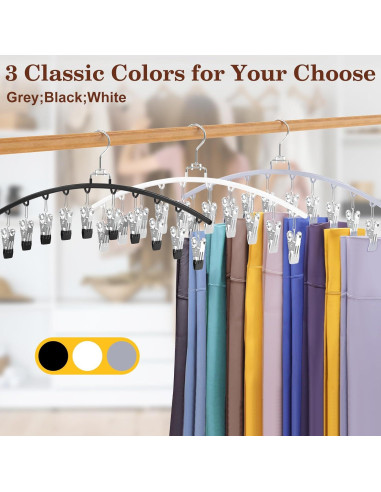 Organizador de Leggings Ginyoyo 2 Pack Metal Negro 20 Clips