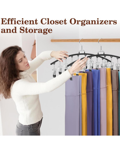 Organizador de Leggings Ginyoyo 2 Pack Metal Negro 20 Clips