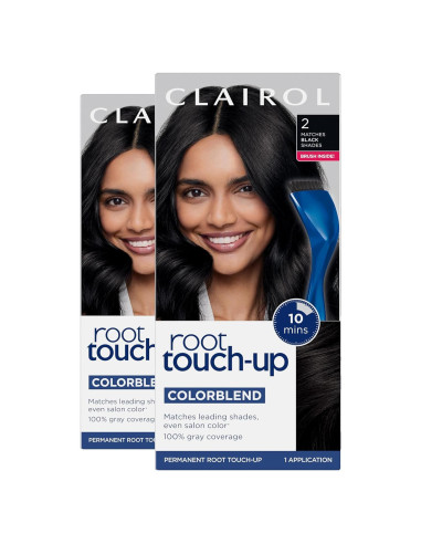 Tinte Permanente Clairol Touch-Up 2 Color Negro 32.5 ml x2