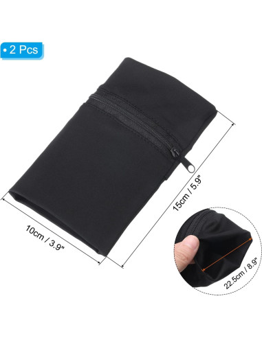 Bolsa de Muñeca Deportiva PATIKIL 15x10cm - 2 Pcs Negra