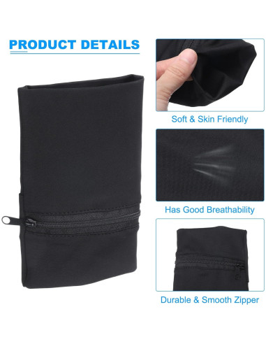 Bolsa de Muñeca Deportiva PATIKIL 15x10cm - 2 Pcs Negra