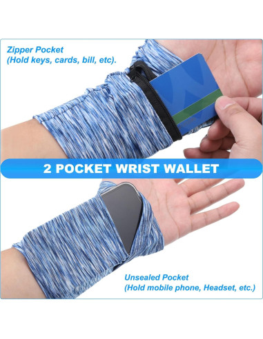 Bolsa de Muñeca Deportiva PATIKIL 15x10cm - 2 Pcs Negra