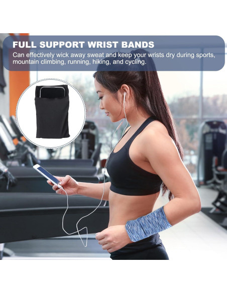 Bolsa de Muñeca Deportiva PATIKIL 15x10cm - 2 Pcs Negra