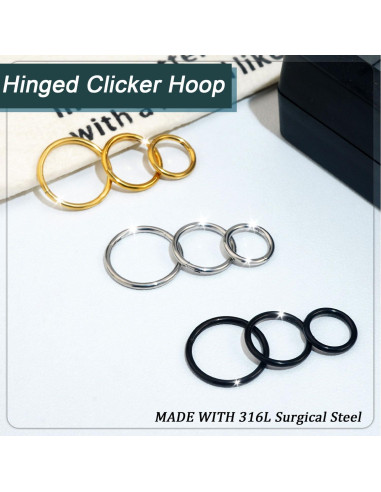 Aros de Nariz Hipoalergénicos 316L Acero Inoxidable 20G