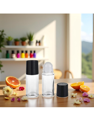 2 Botellas de Vidrio 30ml con Rodillo Sluswallow para Aceites