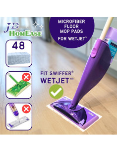 48 Almohadillas de Microfibra Premium para Swiffer WetJet - Absorbentes y Duraderas 2