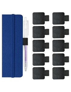 10 Soportes de Lápiz Autoadhesivos Vesaneae de Cuero Negro