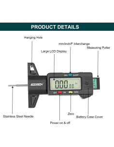 Medidor de Profundidad de Banda de Rodadura GODESON Digital 2