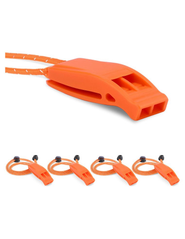 Paquete de 4 Silbatos de Emergencia CooBigo Naranja