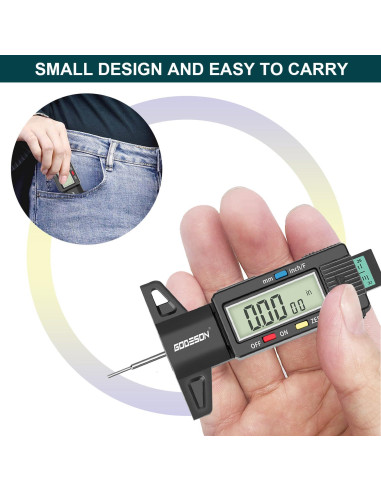 Medidor de Profundidad de Banda de Rodadura GODESON Digital