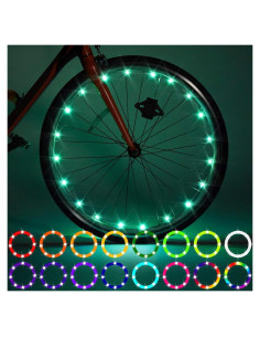 Luz LED para Ruedas de Bicicleta Waybelive - 2 Neumáticos, Control Remoto, 16 Colores