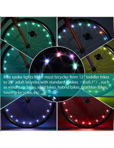 Luz LED para Ruedas de Bicicleta Waybelive - 2 Neumáticos, Control Remoto, 16 Colores 2