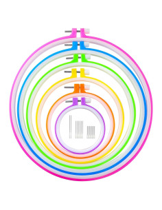 Juego de Aros de Bordado Caydo 6 Piezas 8.6 a 26 cm Multicolor