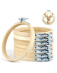 Aros de Bordado PEASUG 9 Piezas 3 Pulgadas Madera