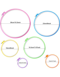 Juego de Aros de Bordado Caydo 6 Piezas 8.6 a 26 cm Multicolor 2