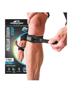 Correa de Rodilla Patelar MDUB - Faja Estabilizadora Negra 2 Unidades