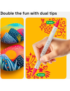 ARTISTRO 24 Marcadores Acrílicos Doble Punta para Pintura 2