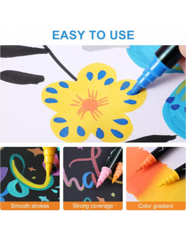 Set de 30 Marcadores de Pintura Acrílica TOSHARE - Punta Doble