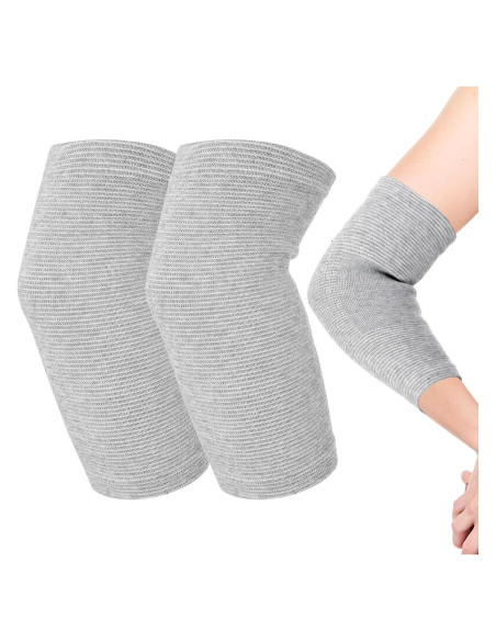 2 Pares Almohadillas de Codo Compresión AOZUO Gris 22cm
