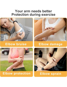 2 Pares Almohadillas de Codo Compresión AOZUO Gris 22cm 2