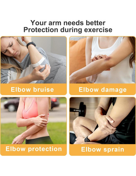 2 Pares Almohadillas de Codo Compresión AOZUO Gris 22cm