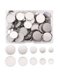 150 Tazas de Bezel Redondas Acero Inoxidable Craftdady 10-20mm