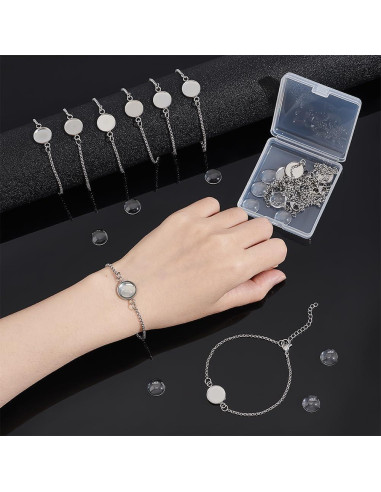 Kits de Brazaletes UNICRAFTALE 12 Piezas Acero Inoxidable 12mm