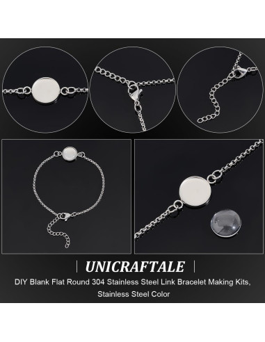 Kits de Brazaletes UNICRAFTALE 12 Piezas Acero Inoxidable 12mm