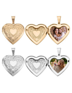 Beebeecraft Encantos Corazón Locket 18K Oro 4Pcs DIY Joyería