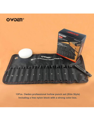 Juego de Punch de Agujeros de Cuero OWDEN 13 Piezas 1-12mm