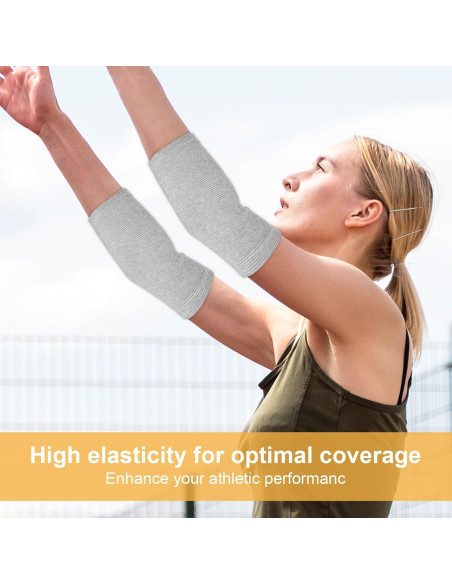 2 Pares Almohadillas de Codo Compresión AOZUO Gris 22cm