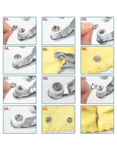 Kit de Botones de Metal GTAAOY 100 Piezas 9.5mm para Costura 2