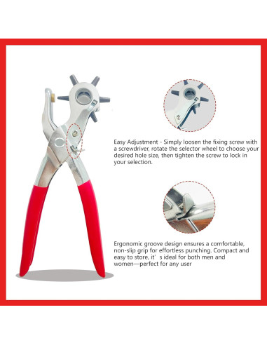 Perforador de Agujeros para Cinturones Adorox - 6 Tamaños