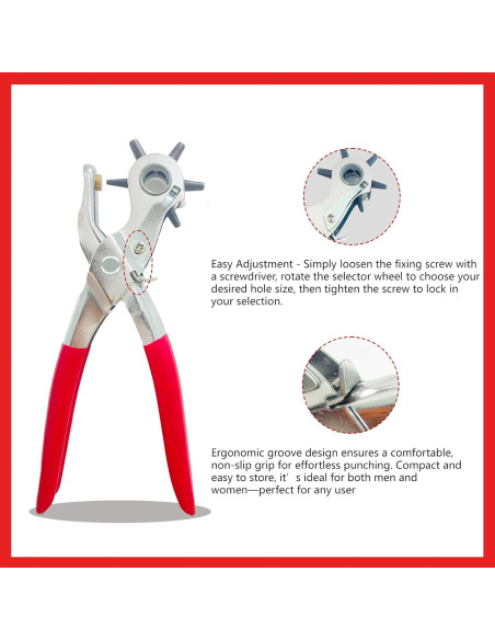 Perforador de Agujeros para Cinturones Adorox - 6 Tamaños