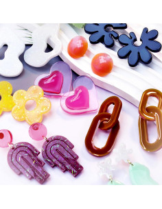 Moldes de Aretes de Resina ZQYSING 4 Piezas Silicona 2