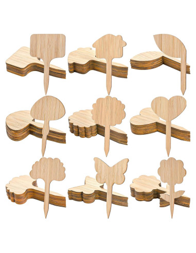 Etiquetas de Plantas de Bambú Elsjoy 90 Piezas 9 Estilos