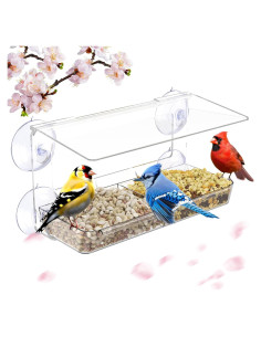 Comedero para Aves de Ventana MrCrafts Nature Rectángulo 0.23 kg