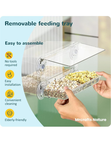 Comedero para Aves de Ventana MrCrafts Nature Rectángulo 0.23 kg