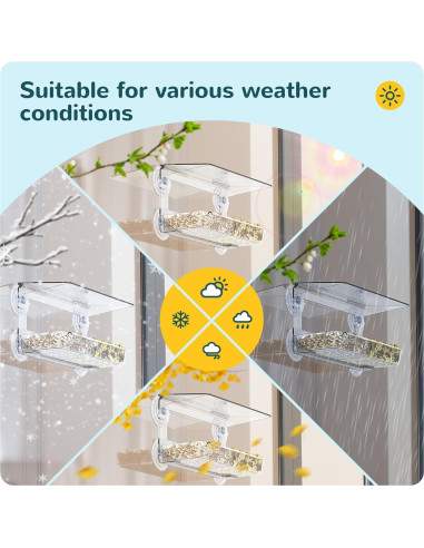 Comedero para Aves de Ventana MrCrafts Nature Rectángulo 0.23 kg