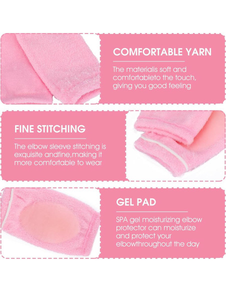 Mangas de Gel para Codos Gjinxi, Rosa, Hidratantes y Suaves