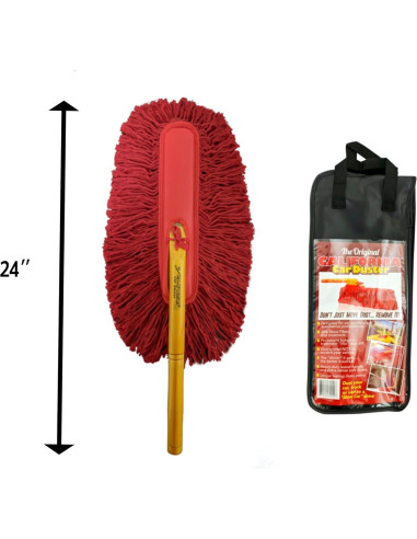 Duster de Coche California 62442 con Mango de Madera 66 cm Rojo