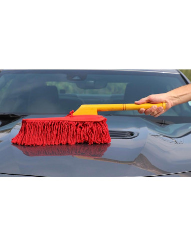 Duster de Coche California 62442 con Mango de Madera 66 cm Rojo