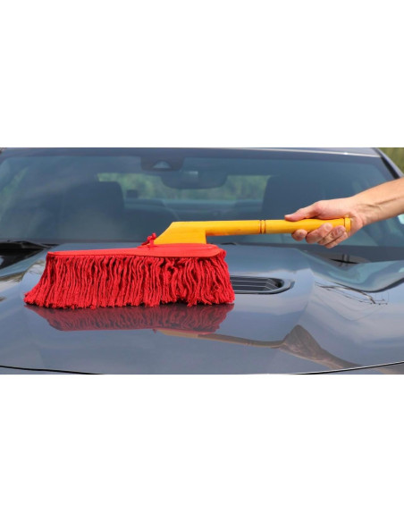 Duster de Coche California 62442 con Mango de Madera 66 cm Rojo