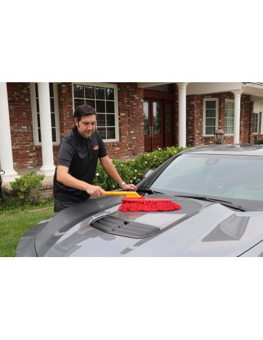 Duster de Coche California 62442 con Mango de Madera 66 cm Rojo