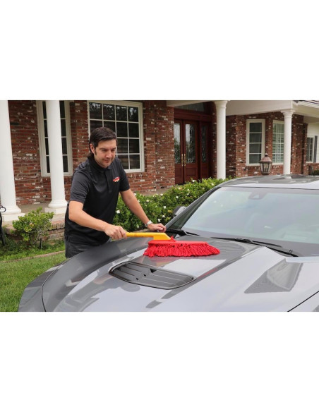 Duster de Coche California 62442 con Mango de Madera 66 cm Rojo