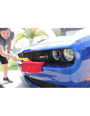 Duster de Coche California 62442 con Mango de Madera 66 cm Rojo