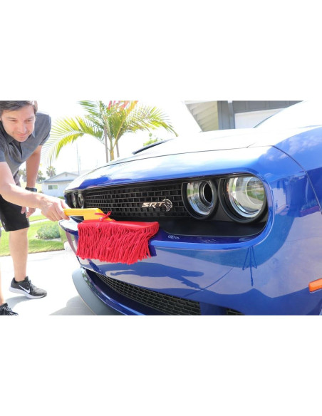 Duster de Coche California 62442 con Mango de Madera 66 cm Rojo